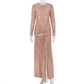 European and american style ins cross-border chic women's pleated tie-strap printed a-line dress - round neck, long sleeve, casual vacation dress
