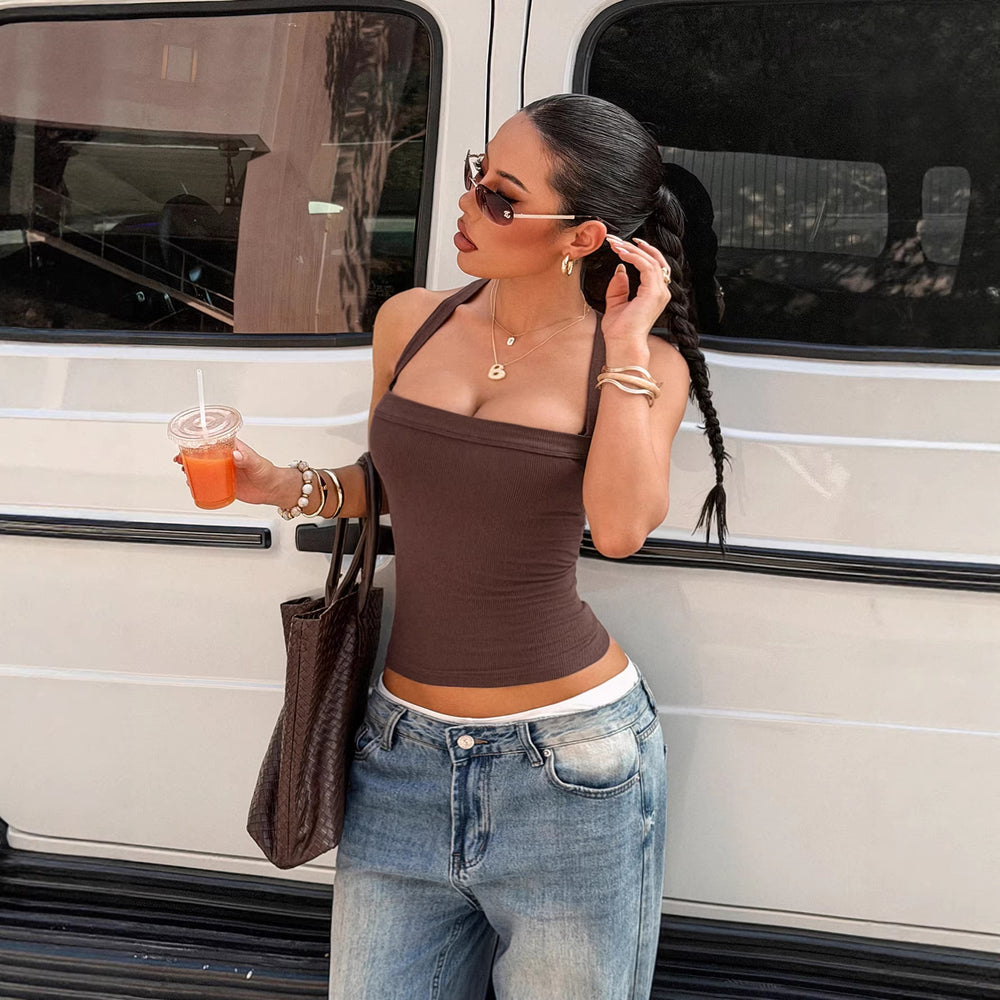 fashiony2k hot girl suspender tube top vest women's tops women's clothing  summer  independent station