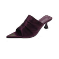 Plus size pointed toe elegant purple socialite style sexy flip-flops women's summer new arrival thin heel sandals french style