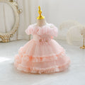 New in stock children's dress floral lace wedding dress princess dress baby girl first birthday dress kids dress
