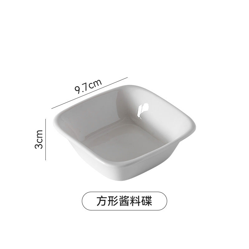 Creative hotel ceramic dinnerware set - unique restaurant & home use - pure white minimalist ceramic plates - western dinner plates - white porcelain serving dishes