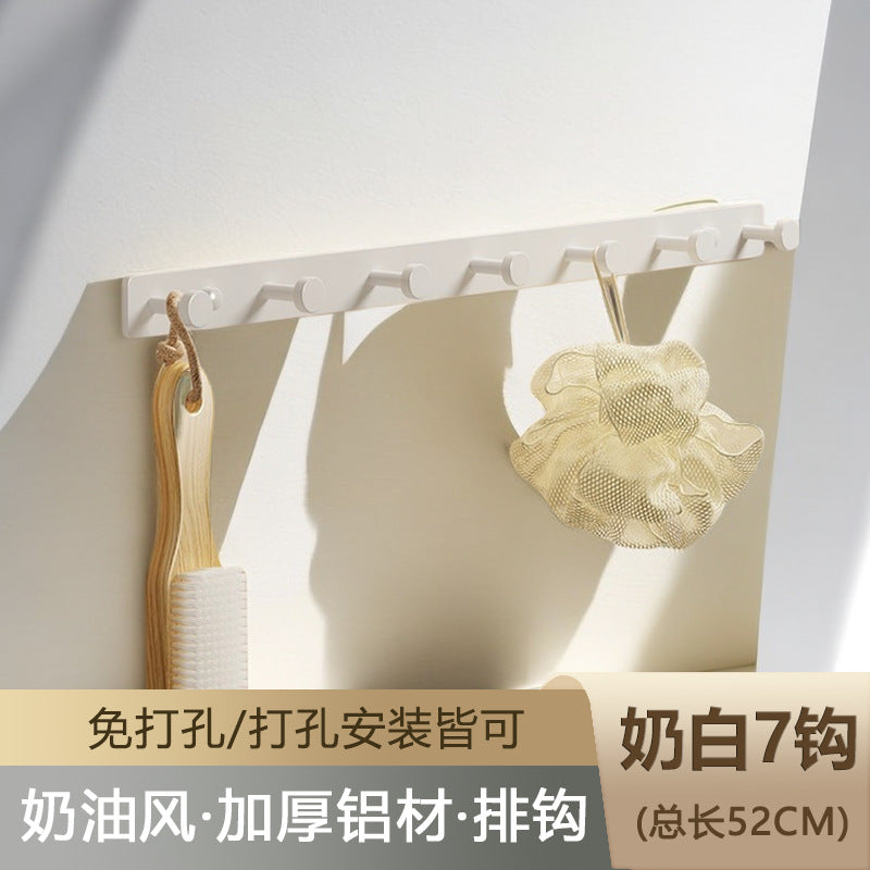 White hook, coat hook, entrance to the door, no punching in the entrance, storage hanger, key row hook storage rack on the wall