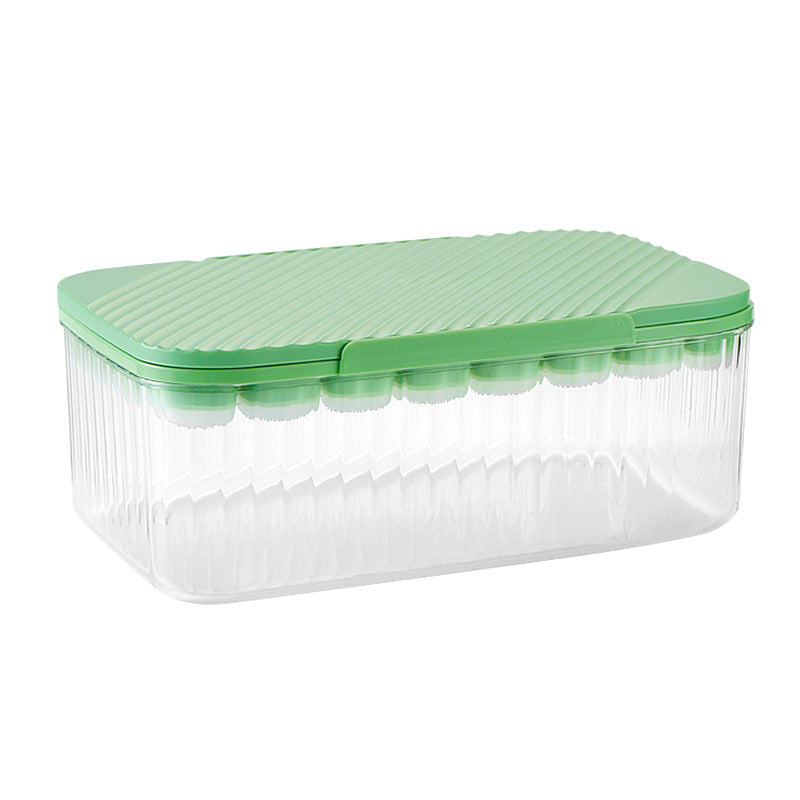 Food grade silicone ice cube mold with cover Press type ice grid ice storage box Homemade ice cubes Household refrigerator ice box