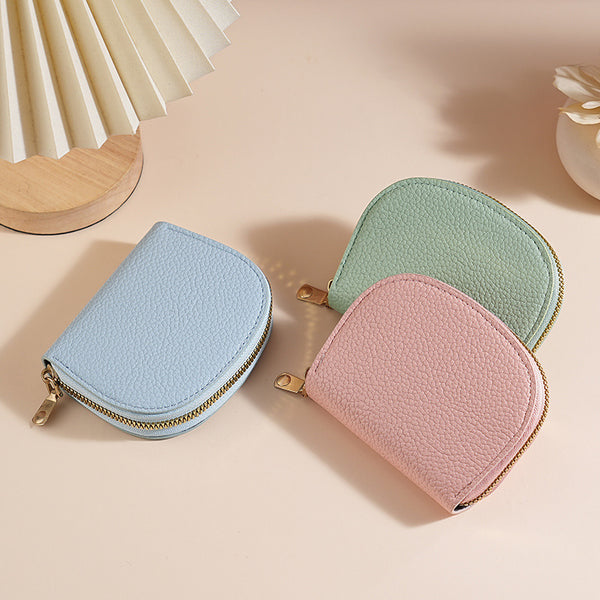Cross-border delivery of small fresh shells, semi-round organ card bag, multi-card position card protective case, credit card storage bag.