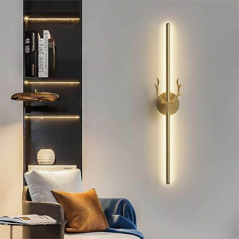 Minimalist wall sconce bedroom bedside lamp creative led linear modern simple nordic hotel living room landscape wall lighting fixture