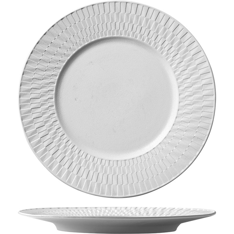 Nordic rock texture ceramic steak plate - premium ceramic tableware for restaurants and hotels