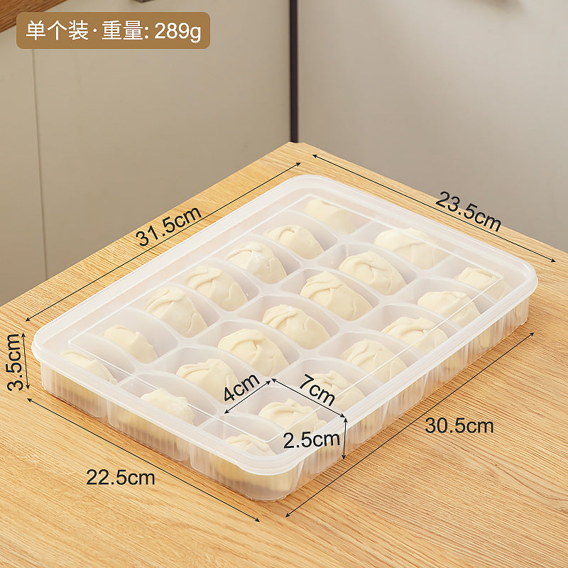 Refrigerator fresh-keeping box divided into compartments Food storage box with lid Plastic food grade dumpling box Freezing box Large capacity