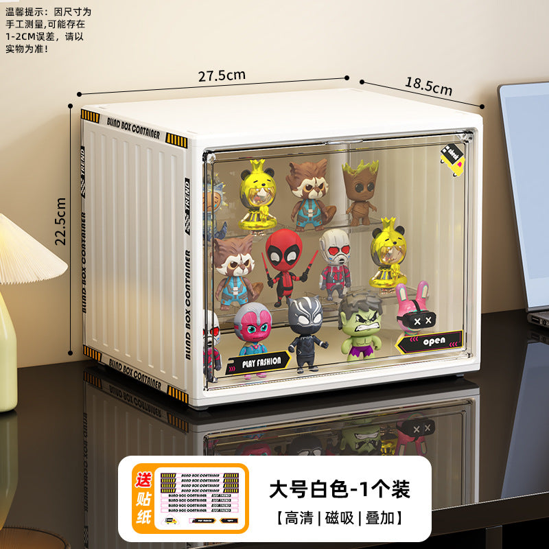Blind box storage display stand transparent dust-proof figure storage box doll labubu POP MART model display cabinet