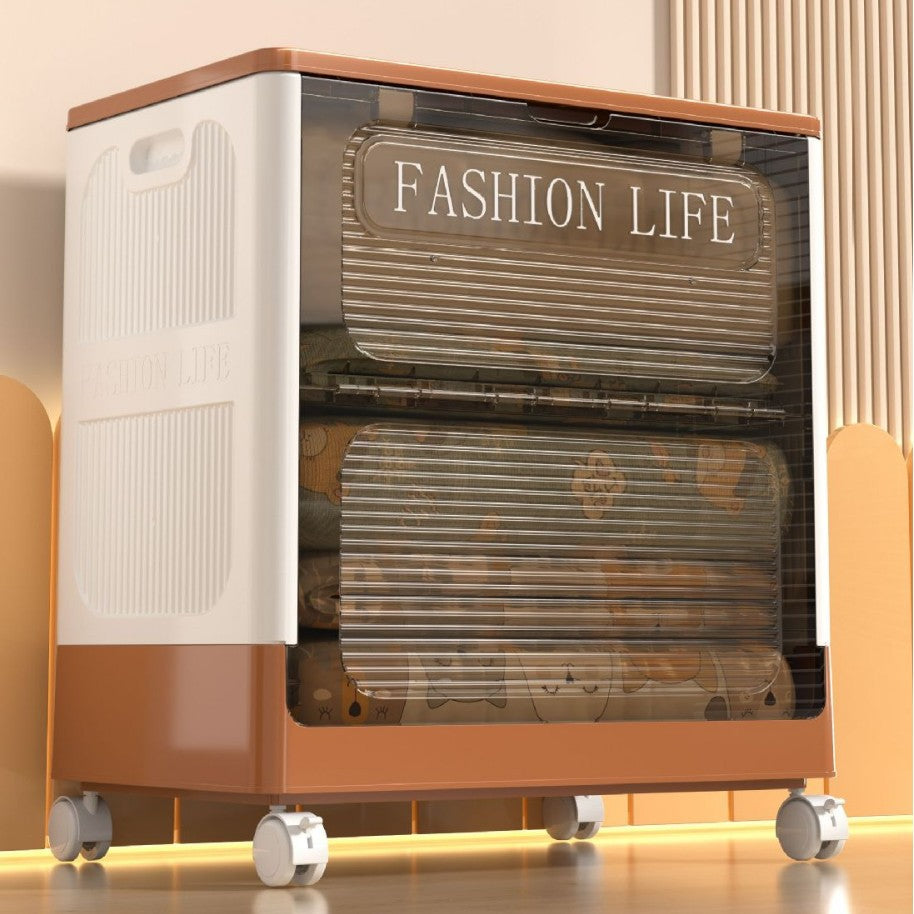 Customized clothes storage box, large capacity storage basket, household flip cover finishing box, foldable quilt storage cabinet