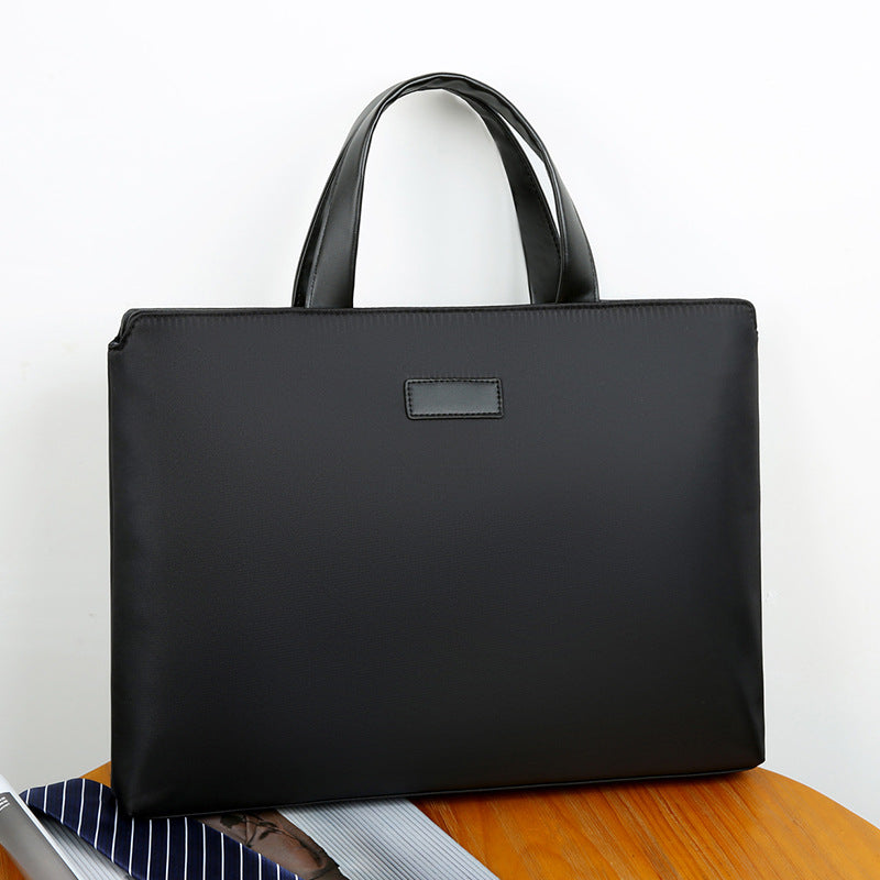 New men's fashion trend horizontal bag business meeting document bag portable briefcase large capacity high value