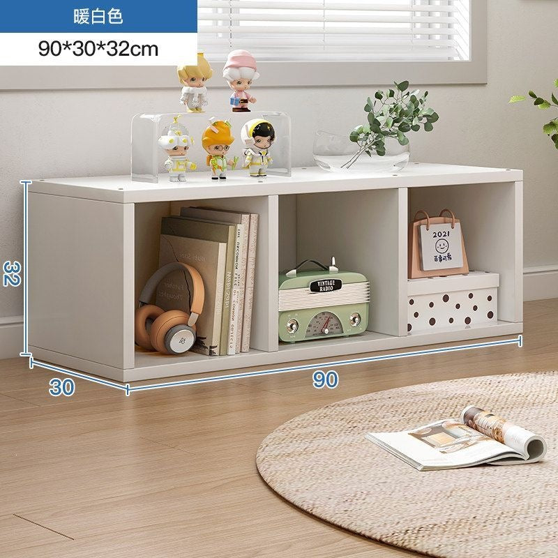 Balcony bay window storage cabinet storage rack cabinet storage cabinet plaid cabinet floor-standing single-layer low cabinet bookshelf for home bookcase