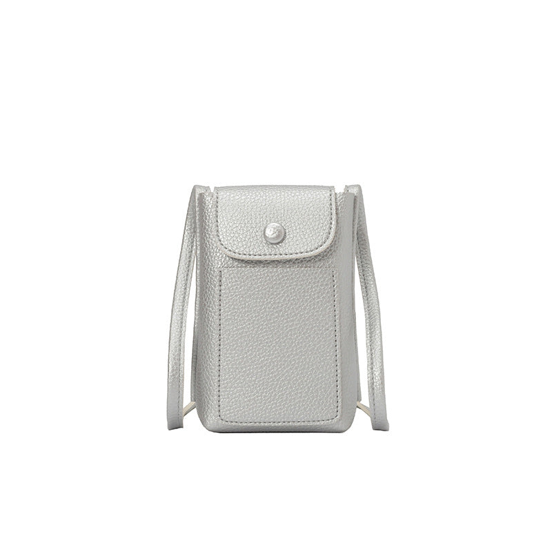 Cross-border premium soft leather messenger mobile phone bag women's 2025 summer new shopping and walking mini macaron shoulder bag