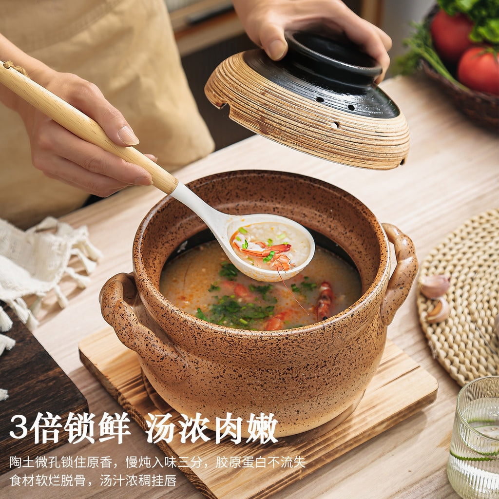 陶土砂锅炖锅家用耐高温燃气灶专用煲汤炖汤商用复古沙锅干烧不裂