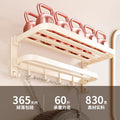 Towel rack without punching bathroom storage rack bathroom double towel bar toilet wall-mounted milky white bath towel rack
