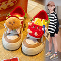 Girls' burger shoes -  spring/autumn niche original bread-shaped kids' shoes - versatile casual chunky sole cute three-color sneakers