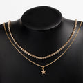 Multi-layer necklace wholesale fashion cross-border e-commerce jewelry women's alloy star diamond pendant rhinestone claw chain clavicle chain