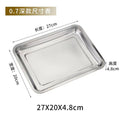 Thickened304 stainless steel square plate rectangular tray hotel restaurant dinner plate barbecue restaurant rice roll deep square plate