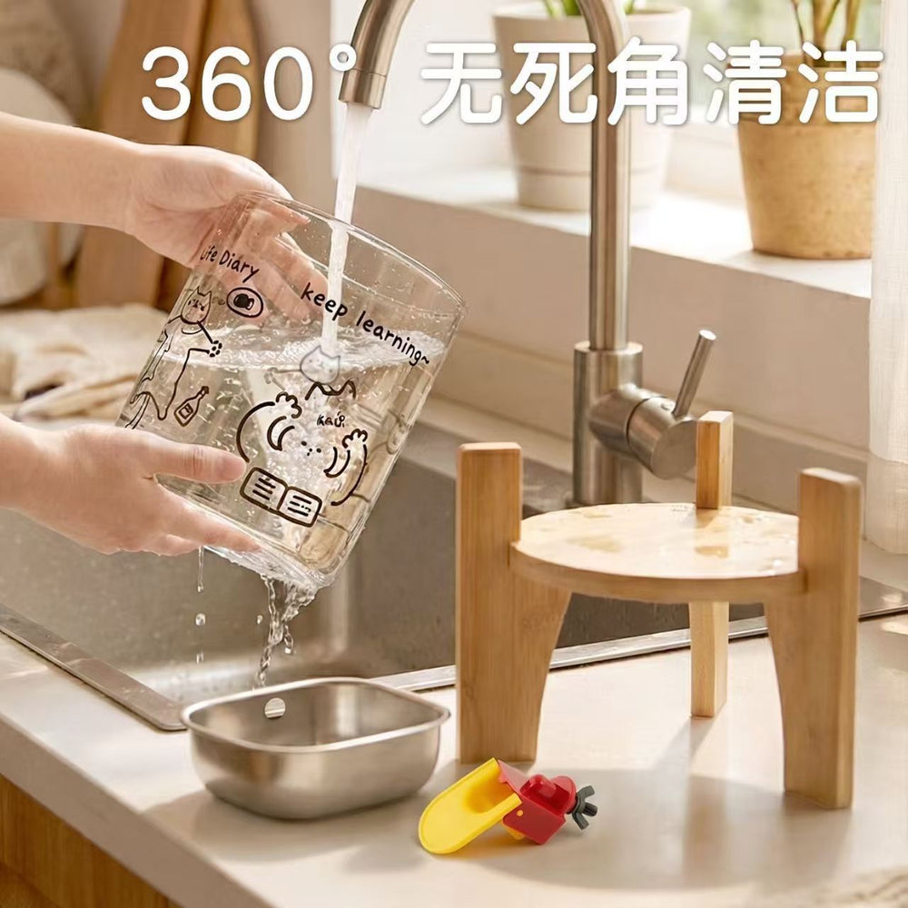 Cat automatic water fountain - silent design, plug-free, glass pet stainless steel water dispenser