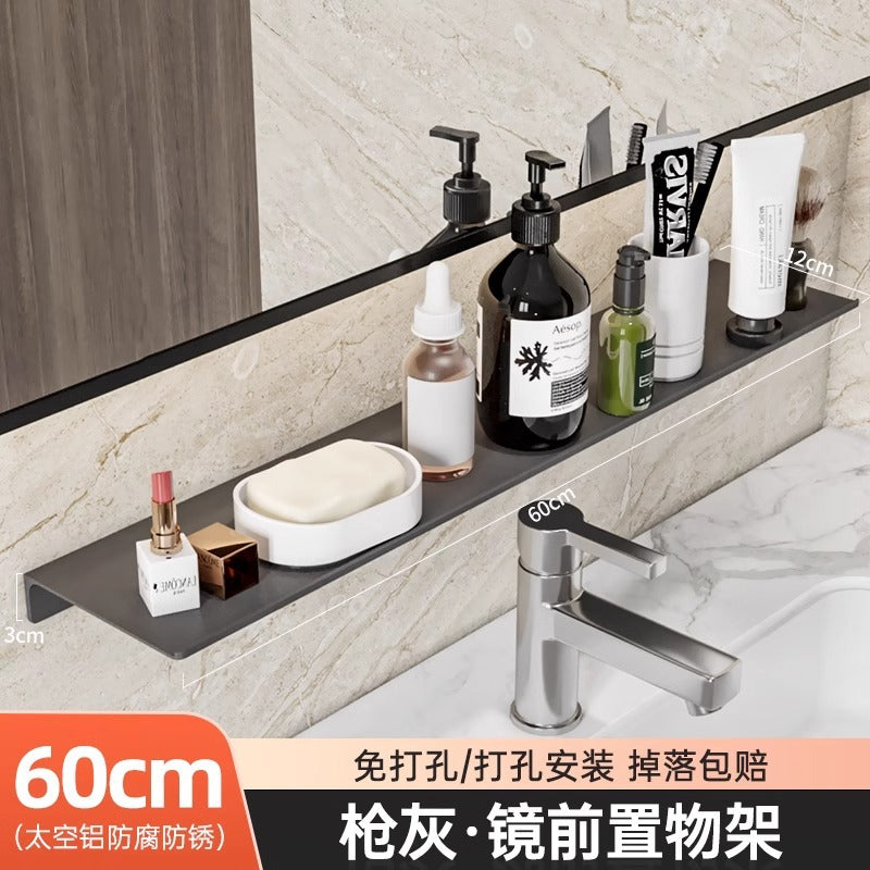Nordic toilet rack wall hanging wall non-punching toilet bathroom washstand mirror front storage rack one board