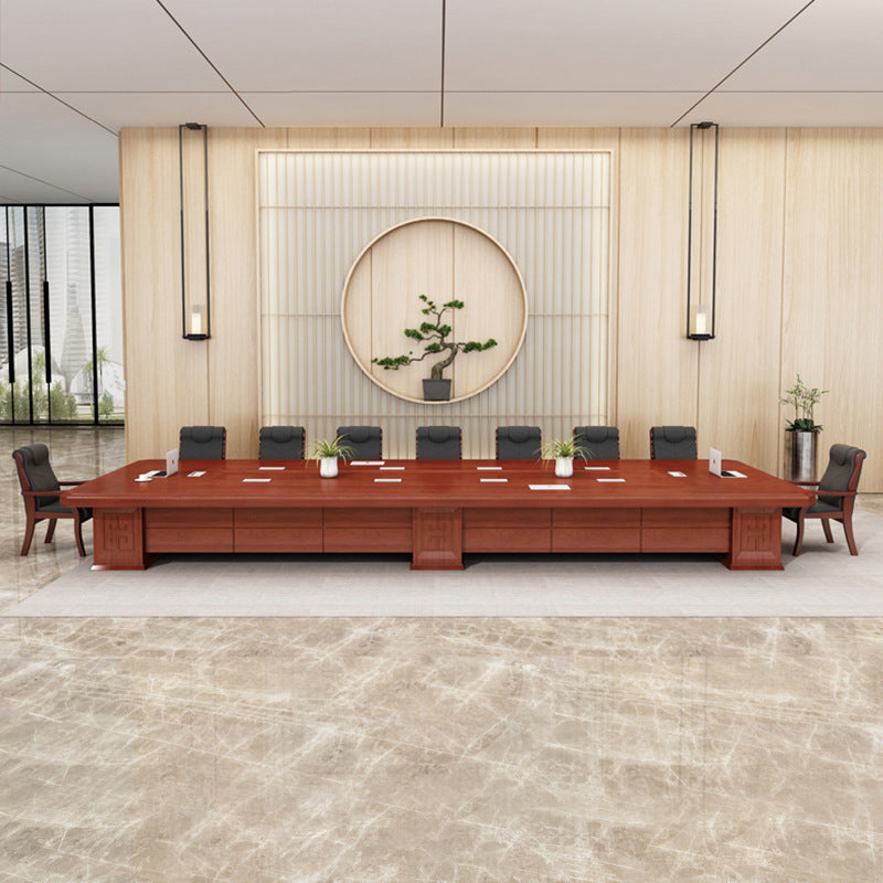 Saint li conference room large conference table with solid wood veneer table company meeting and negotiation table and chair combination