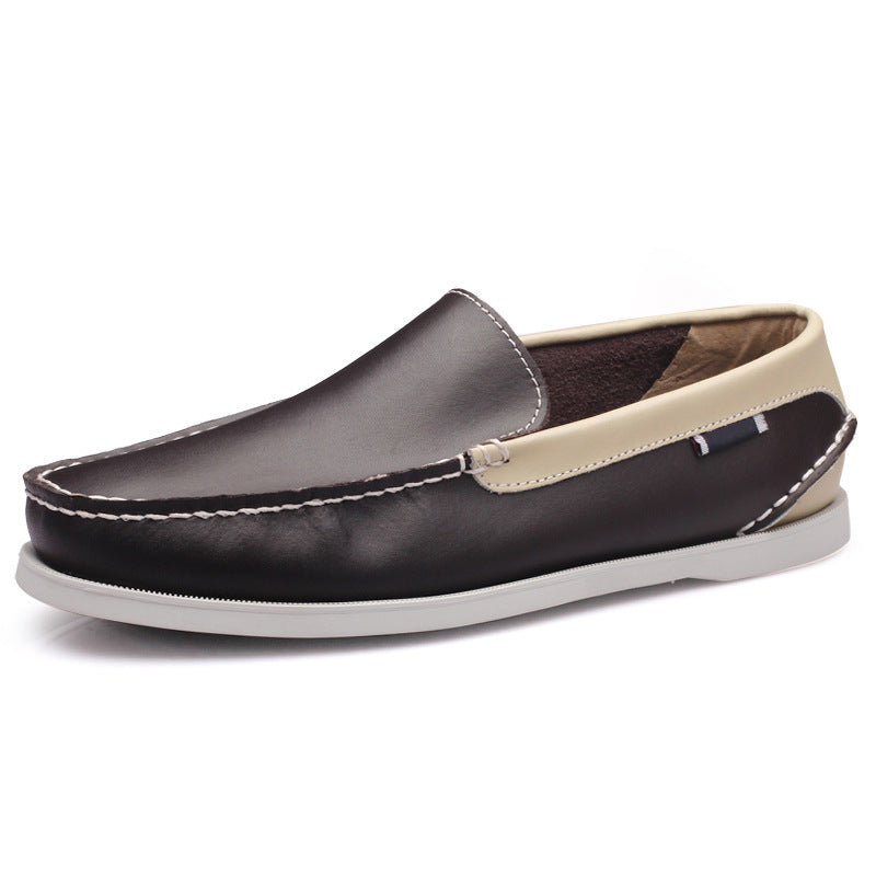 Export original single sailboat lazy shoes men british casual leather shoes cross-border slip-on driving shoes breathable trendy shoes
