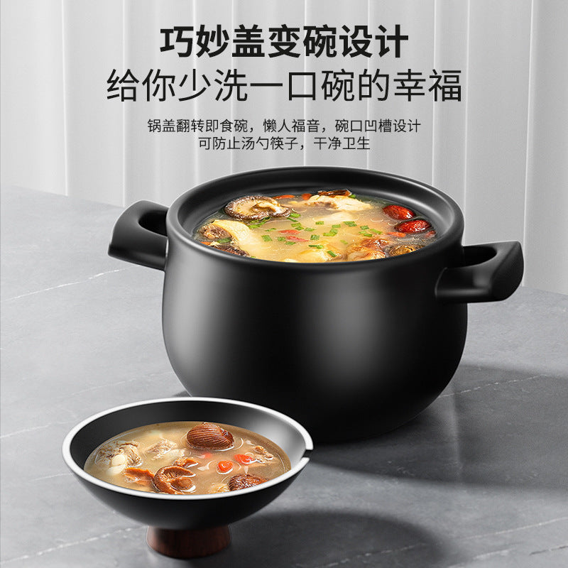 Ceramic casserole stew pot soup pot for home gas stove special high temperature resistant dry burning non-cracking casserole soup pot porridge pot