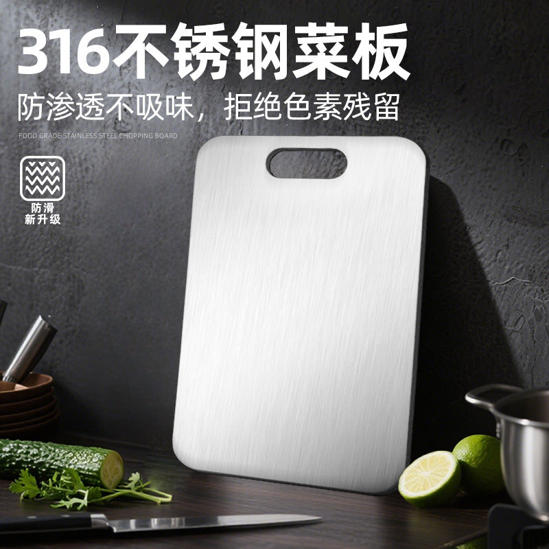 316 stainless steel silicone cutting board antibacterial and mildew-proof large chopping board and panel chopping board rolling panel double-sided cutting and kneading