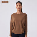 New women's yoga top - barely there feel, loose fit, long sleeve t-shirt - quick dry, breathable, training, running, fitness apparel daw187