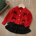 Dropshipping children's knit cardigan & sweater set -  autumn new arrivals - girls' two-piece sweater outfit