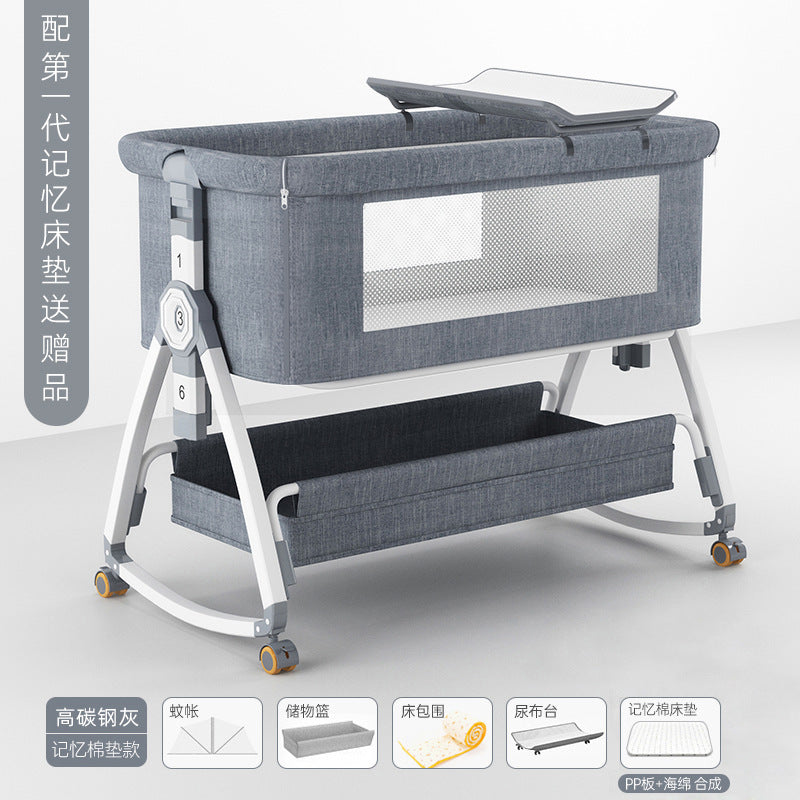 Baby crib - portable, foldable, multi-functional bassinet - newborn & toddler convertible bed