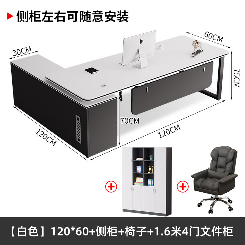 President's office desk, executive desk, minimalist modern office furniture, office general manager desk and chair set, executive desk