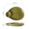 Japanese style stylish ceramic dumpling plate for home dinner plate with dipping grids divided plate restaurant clay thread dumplings