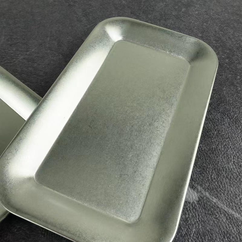 304 industrial style dessert tray outdoor snack plate camping creative retro tray dessert plate square snowflake grill