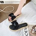 Women's summer slippers - new fashion flat slides with soft sole, soft upper, bow detail, indoor/outdoor non-slip sandals