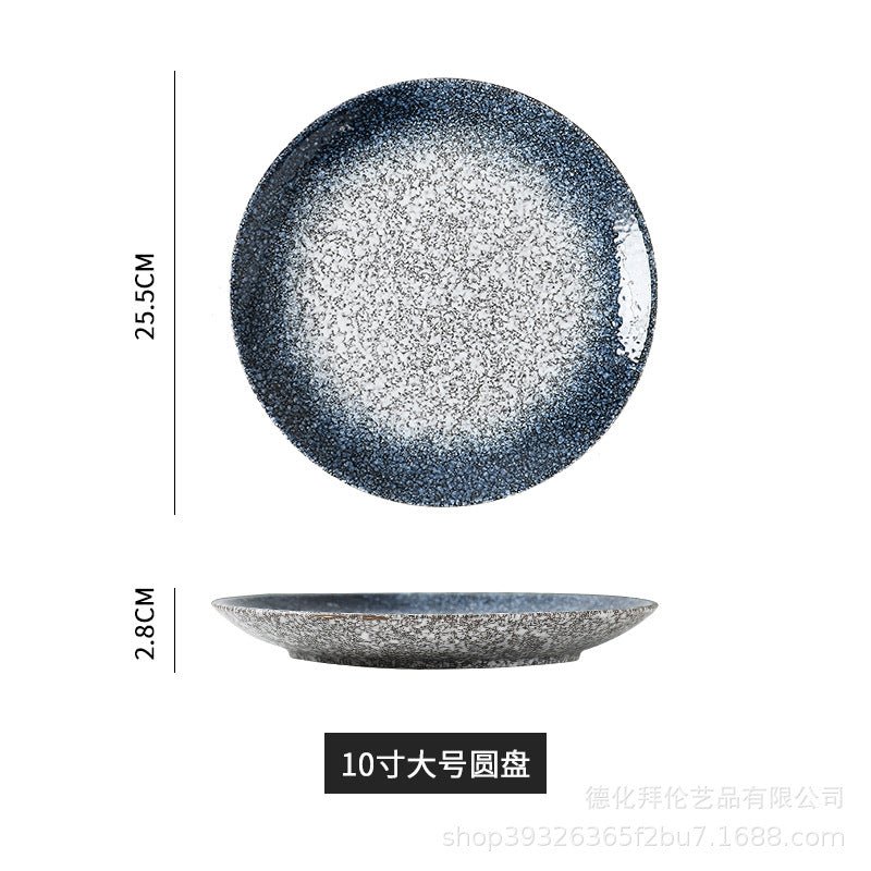 Japanese-style influencer dinner plates restaurant tableware commercial steak plates creative flat plates household dinner plates unique snack dishes