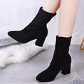 foreign trade 2025 new boots socks boots short boots women's shoes thick heel pointed high heels elastic boots