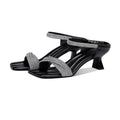 Square toe high heel slippers women's 2026 summer new fashion outwear rhinestone thick heel with skirt fairy sandals