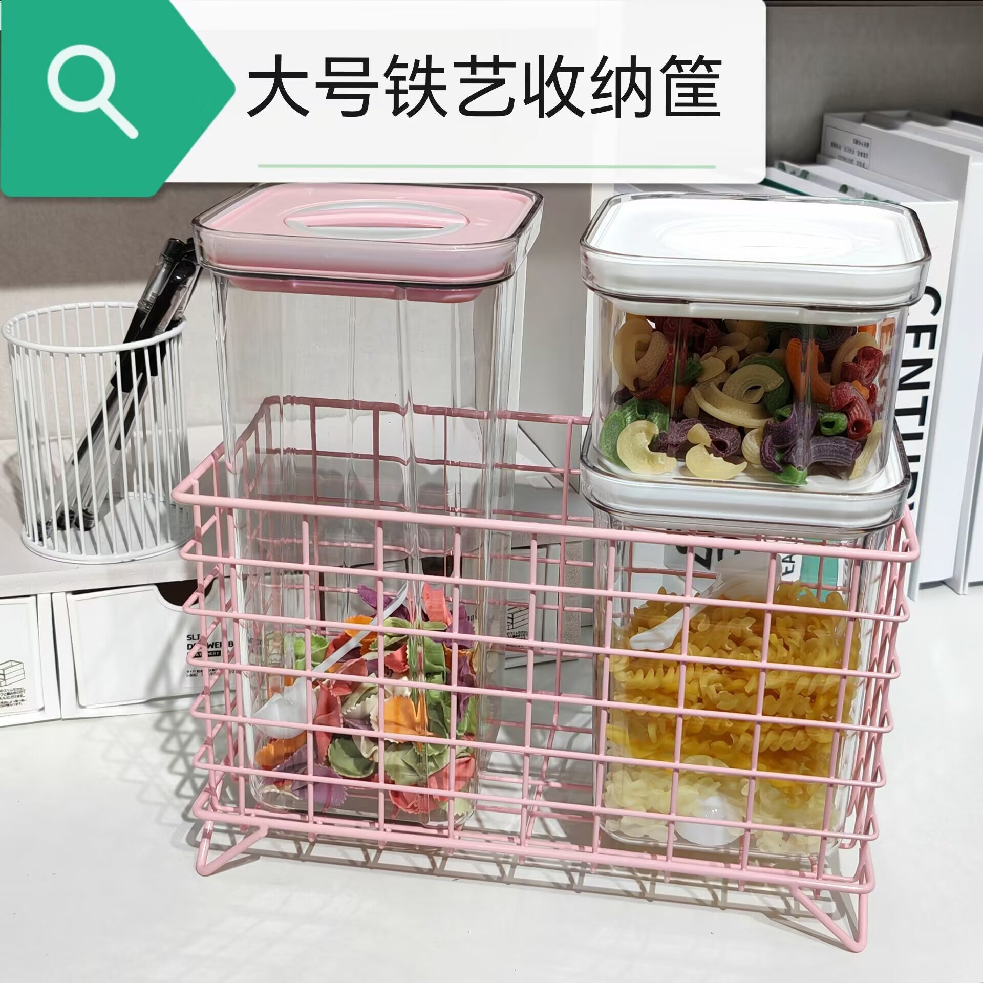 ins wind white wrought iron storage basket high value office dormitory desktop large capacity sundries coffee storage box