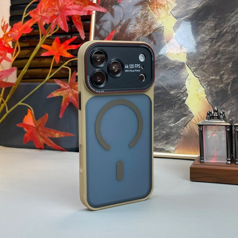 Lycra matte skin feel magnetic compatible iphone 17 case, iphone 16, iphone 15 large window premium protective cover
