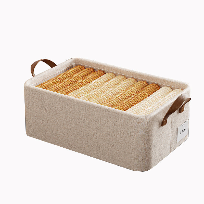 Customized cotton and linen clothing sorting storage box, wardrobe clothes storage basket, foldable fabric pants wardrobe storage box