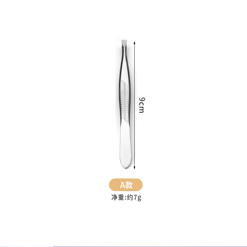 Manufacturer supplies flat mouth oblique mouth stainless steel eyebrow clip high precision eyebrow plucking tweezers beauty eyebrow trimming tool spot