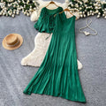 Vacation-style rose red sequin bodycon two-piece set for women,  autumn commute chic outfit, versatile style