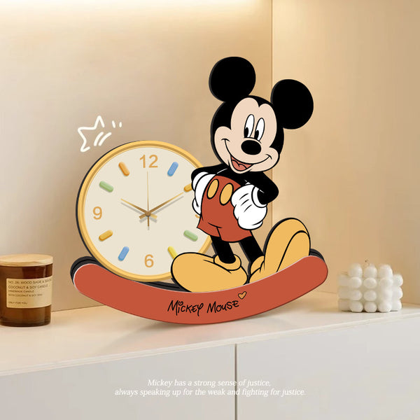 Creative Mickey Tumbler Clock Ornament Office Silent Clock Placement Wine Cabinet Entrance Table Clock Table Clock
