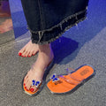 New fashion transparent sapphire butterfly flip-flops women's summer outwear new crystal non-slip popular beach flip-flops