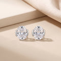 popular elegant zirconium round necklace for women, accessible luxury niche versatile titanium steel clavicle chain earrings jewelry set