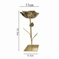 Decorative tea light candle holder, iron art floral design, rose gold candlestick, modern tea light candle holder, suitable for kitchen