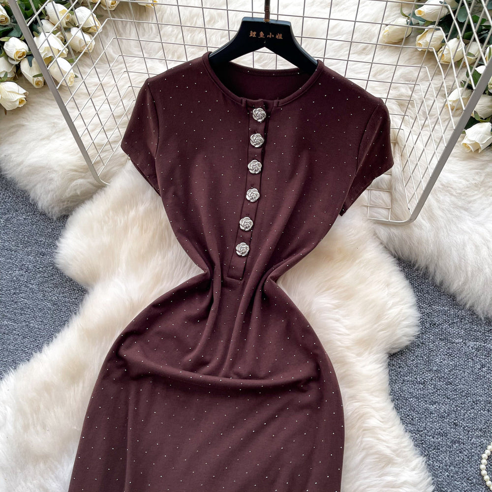 New chinese retroelegance flower sleeveless dress women's spring k-stylehigh waist waist a-line skirt work clothing
