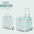 Folding trolley - lightweight rolling cart for shopping, snacks, storage, mobile camping, portable grocery shopping, and express delivery pickup