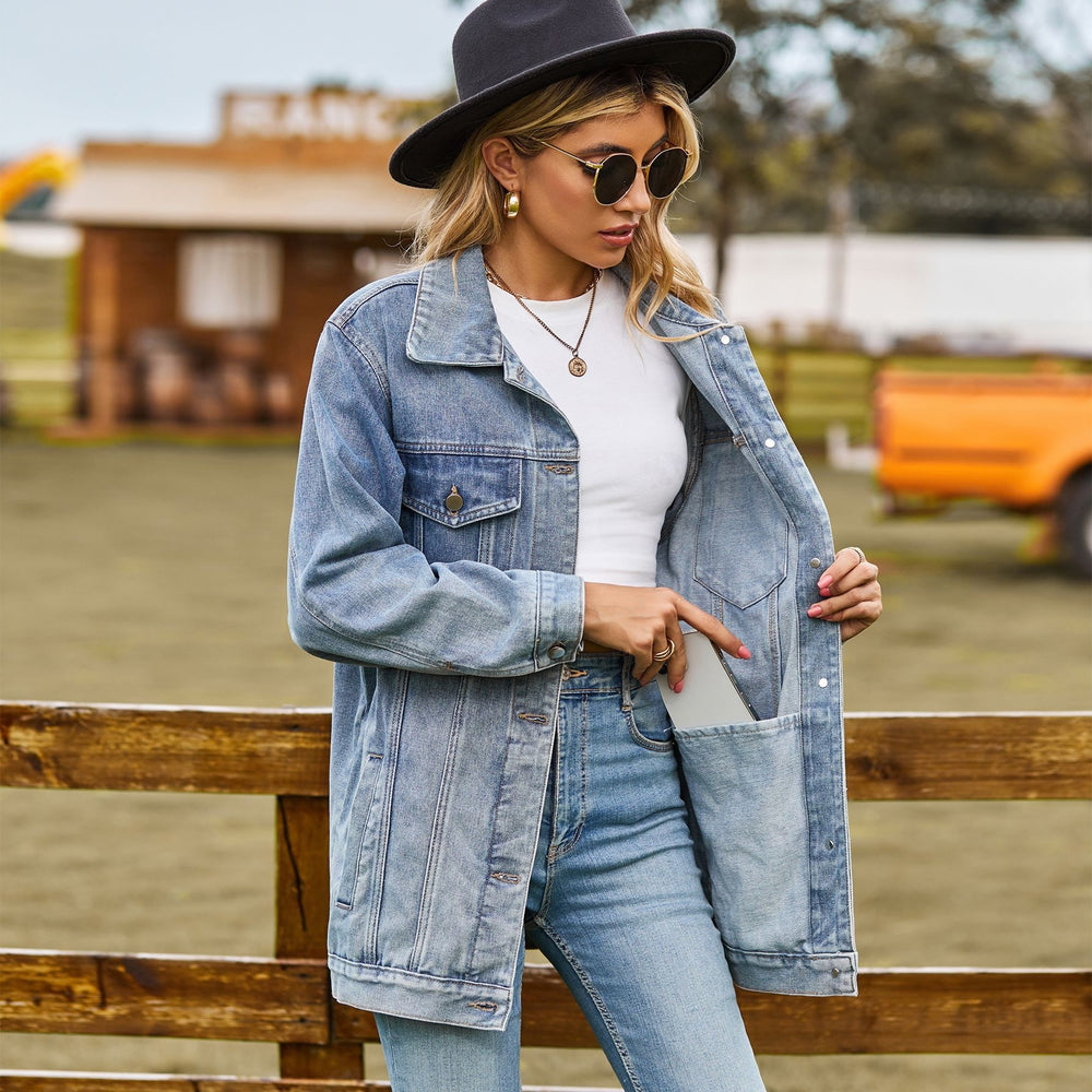 foreign trade fashion  new arrivaleasiest for match classic retro classic loose denim outweartops women
