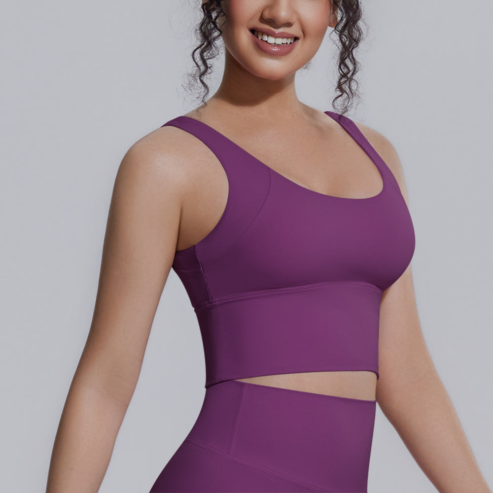 pure color high-strength yoga vest chest pad bubble wrap sports intimates breathable push-up running fitness bra for women